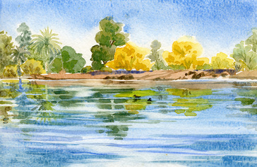 Silverbell Lake - watercolor painting by Ellen A. Fountain