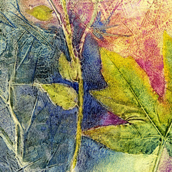 watercolor on gessoed paper detail by Ellen A. Fountain